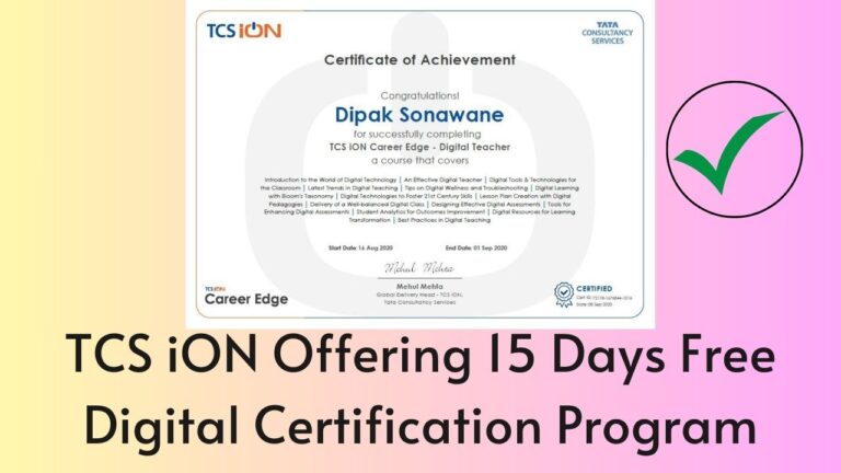 TCS iON Offering 15 Days Free Digital Certification Program